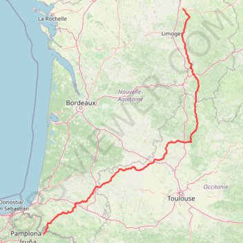 JJ De La Souterraine-Roncevaux GPS track, route, trail