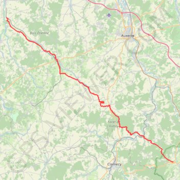 De Saint-Martin-sur-Ouanne à Vézelay GPS track, route, trail
