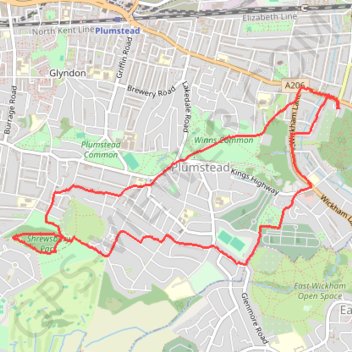 Bostall Woods to Shrewsbury Park Loop GPS track, route, trail