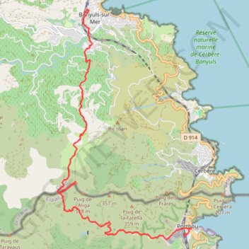 Banyuls-sur-Mer - Portbou (Chemin Walter Benjamin) GPS track, route, trail