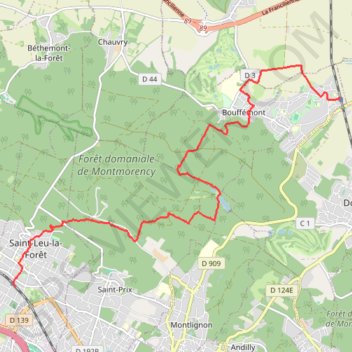 De Bouffemont à Saint Leu La Forêt GPS track, route, trail