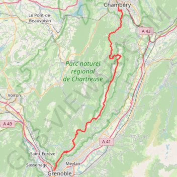 Traversée de la Chartreuse GPS track, route, trail