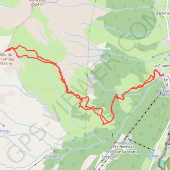Tête de La Combaz GPS track, route, trail