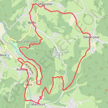 Marcourt (Rendeux) - Province du Luxembourg - Belgique GPS track, route, trail