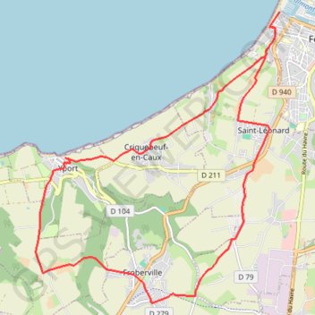 Grainval - Yport - Froberville - Saint-Léonard GPS track, route, trail