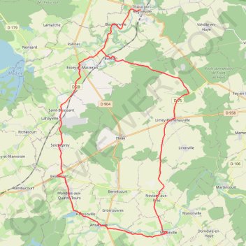 Les paysages de l'Histoire - Thiaucourt-Regniéville GPS track, route, trail