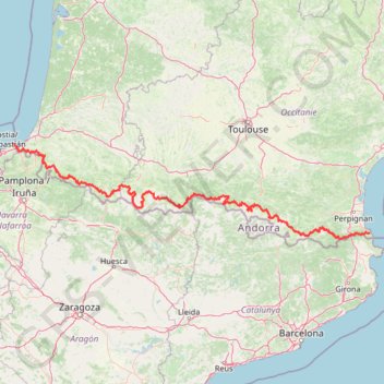 Pyrénées de la mer Méditerranée à l'océan Atlantique GPS track, route, trail