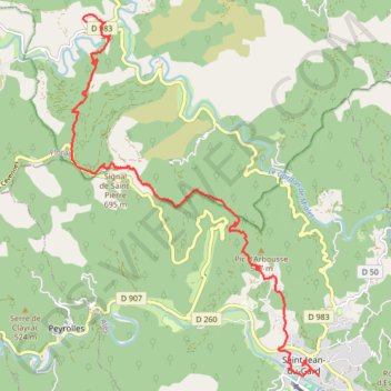 GR 70 : Saint-Étienne-Vallée-Française - Saint-Jean-du-Gard GPS track, route, trail