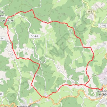 Saint Bonnet le Château GPS track, route, trail