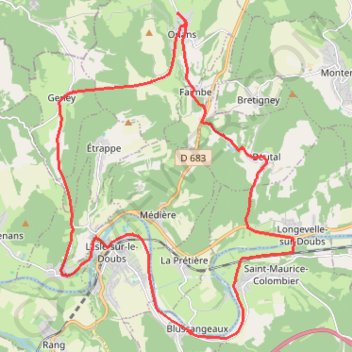 Onans-Longevelle-Geney GPS track, route, trail