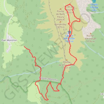 Crêt des Mouches GPS track, route, trail