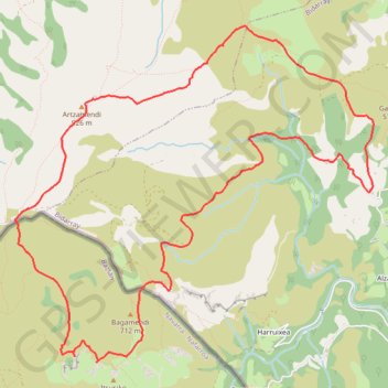 Itsusi - Artzamendi depuis Olhatia (Bidarray) GPS track, route, trail