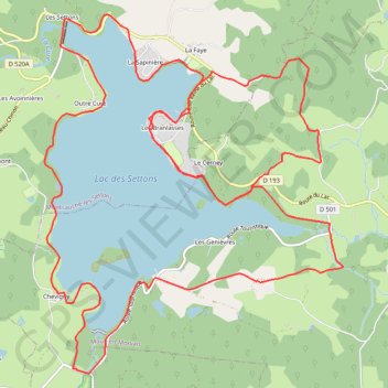 Lac des Settons - Tour du lac GPS track, route, trail