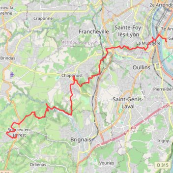 Soucieu-Lyon GPS track, route, trail