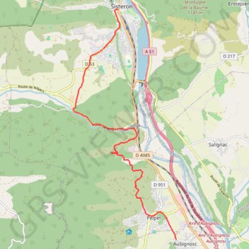 Les chemins du soleil Sisteron Nice GPS track, route, trail