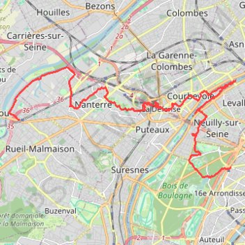 Rueil RER-l'Ile de la jatte GPS track, route, trail