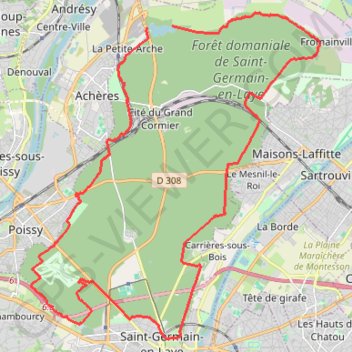 Tour de la forêt de Saint-Germain-en-Laye GPS track, route, trail